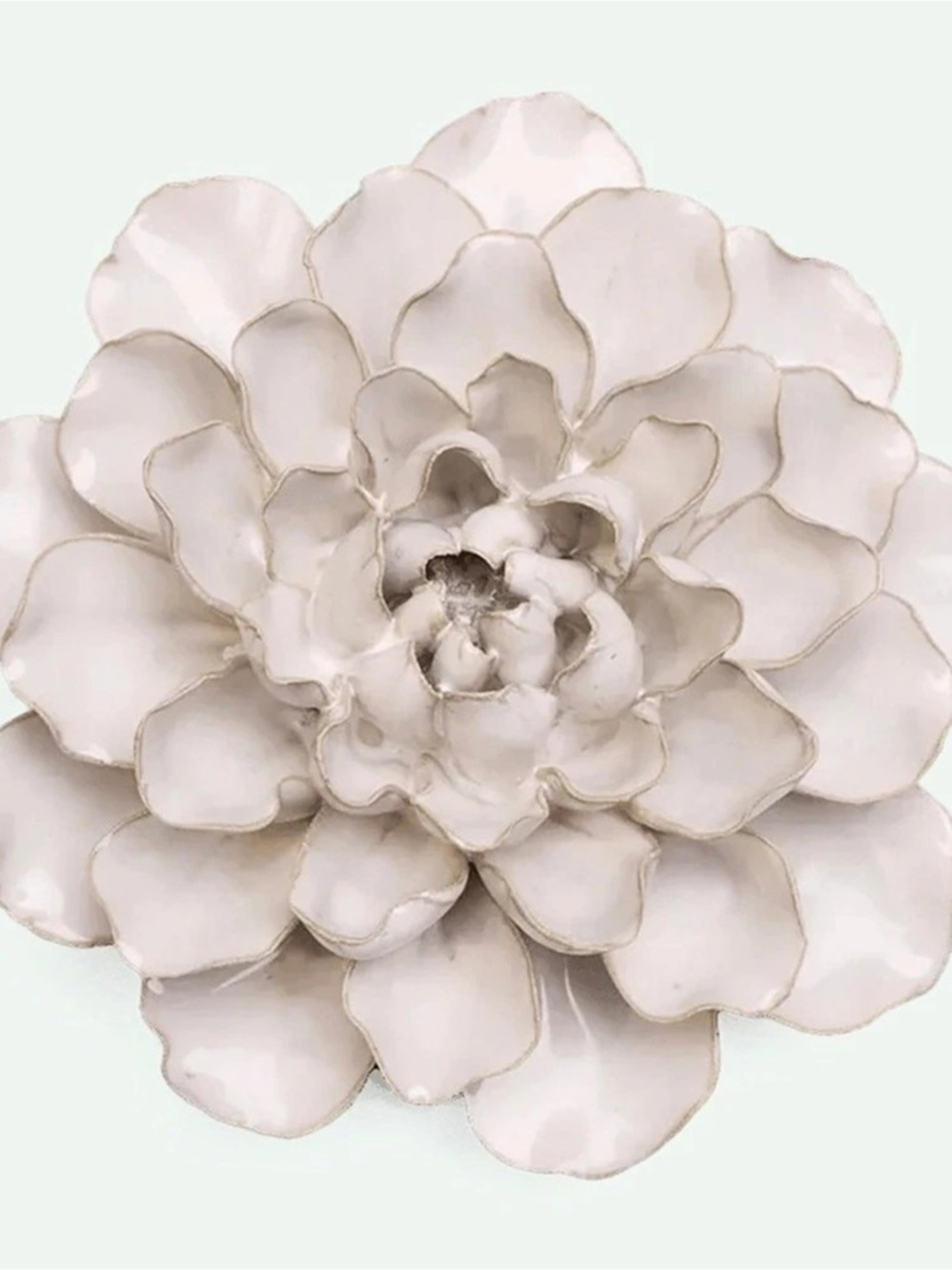CHIVE Ceramic Hand Crafted Ivory European Water Lily With Hanging Keyhole